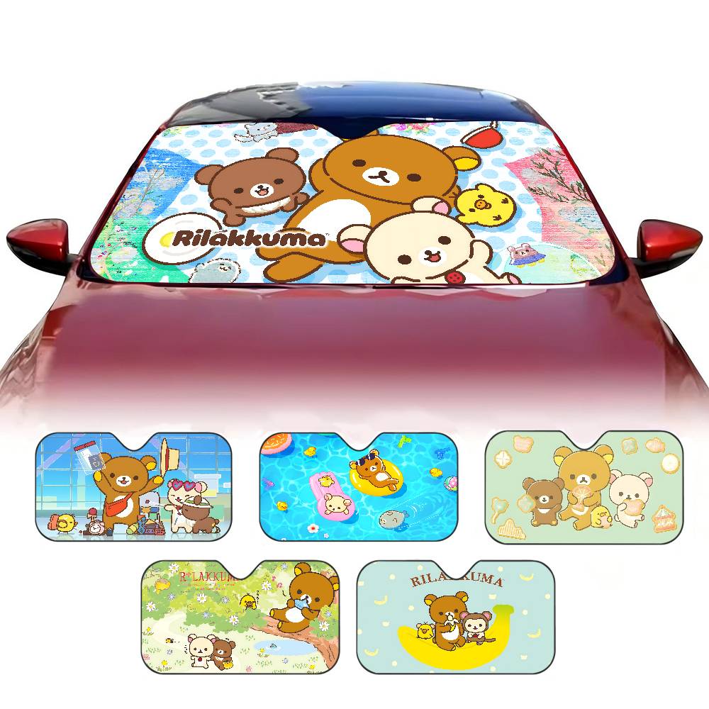 Windshield Sun Shade - Японское аниме, милый медведь Рилаккума, солнцезащитный