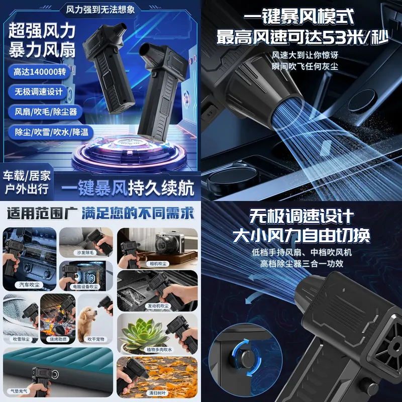Car Vacuum - Беспроводной высокоскоростной ручной турбовентилятор для автомобиля,